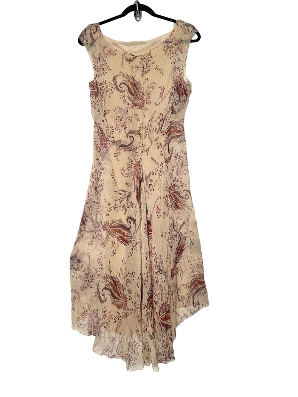 Vintage Fairycore Silk Sheer Maxi Dress High Low Goblincore Earthy Y2K Hobbit - Picture 11 of 15